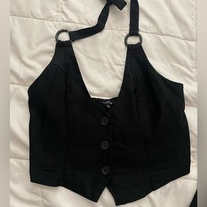 vintage black halter vest